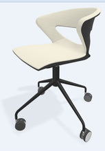 Cargar imagen en el visor de la galería, Silla KICCA con rodajas ASIENTO Y RESPALDO TAPIZADO