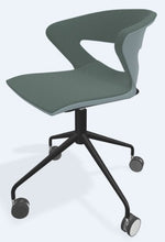 Cargar imagen en el visor de la galería, Silla KICCA con rodajas ASIENTO Y RESPALDO TAPIZADO