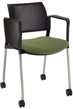 Cargar imagen en el visor de la galería, Silla KYOS con paleta asiento tapizado y respaldo en polipropileno base pintada