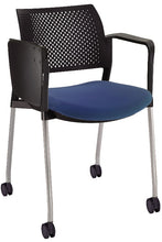 Cargar imagen en el visor de la galería, Silla KYOS con paleta asiento tapizado y respaldo en polipropileno base pintada y ruedas