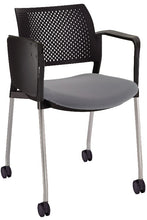 Cargar imagen en el visor de la galería, Silla KYOS con paleta asiento tapizado y respaldo en polipropileno base pintada y ruedas