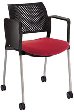 Cargar imagen en el visor de la galería, Silla KYOS con paleta asiento tapizado y respaldo en polipropileno base pintada y ruedas