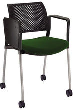 Cargar imagen en el visor de la galería, Silla KYOS con paleta asiento tapizado y respaldo en polipropileno base pintada y ruedas