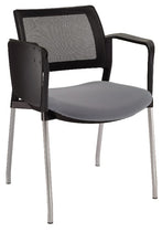 Cargar imagen en el visor de la galería, Silla KYOS con paleta respaldo malla y asiento tapizado base pintada con  brazos