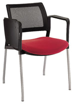 Cargar imagen en el visor de la galería, Silla KYOS con paleta respaldo malla y asiento tapizado base pintada con  brazos