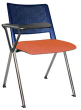 Cargar imagen en el visor de la galería, Silla REVOLUTION con paleta,  asiento tapizado y respaldo en polipropileno base cromada
