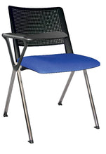Cargar imagen en el visor de la galería, Silla REVOLUTION con paleta,  asiento tapizado y respaldo en polipropileno base cromada
