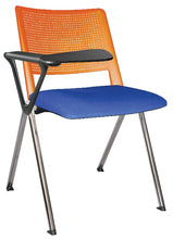 Cargar imagen en el visor de la galería, Silla REVOLUTION con paleta,  asiento tapizado y respaldo en polipropileno base cromada