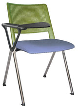 Cargar imagen en el visor de la galería, Silla REVOLUTION con paleta,  asiento tapizado y respaldo en polipropileno base cromada