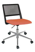 Cargar imagen en el visor de la galería, Silla REVOLUTION, Base en aluminio, Respaldo en polipropileno negro y malla color negro, Asiento en tela o viníl