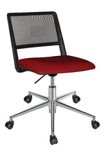 Cargar imagen en el visor de la galería, Silla REVOLUTION, Base en aluminio, Respaldo en polipropileno negro y malla color negro, Asiento en tela o viníl