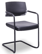 Cargar imagen en el visor de la galería, Silla RE-790P-N COOL Estructura de Trineo en Negro Tapizada en Piel.