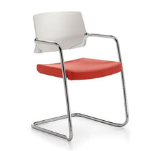 Cargar imagen en el visor de la galería, Silla COOL RE-790-C Estructura de Trineo en Cromo Tapizada en Tela.