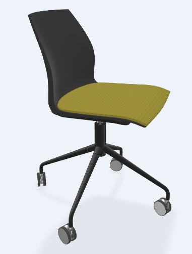 Silla KALEA con rodajas ASIENTO TAPIZADO