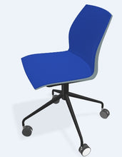 Cargar imagen en el visor de la galería, Silla KALEA con rodajas ASIENTO Y RESPALDO TAPIZADO
