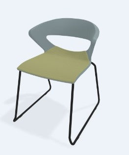 Silla KICCA trineo ASIENTO TAPIZADO