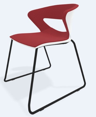 Silla KICCA trineo ASIENTO Y RESPALDO TAPIZADO