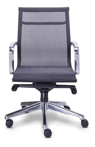 Sillón RE-1761 Retro Respaldo Bajo (Tapizada en Red Negra).