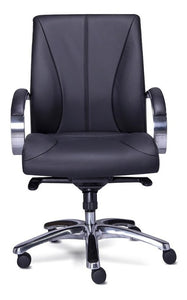 Sillón RP-8001 Ejecutivo en piel/simil piel color Negro respaldo bajo
