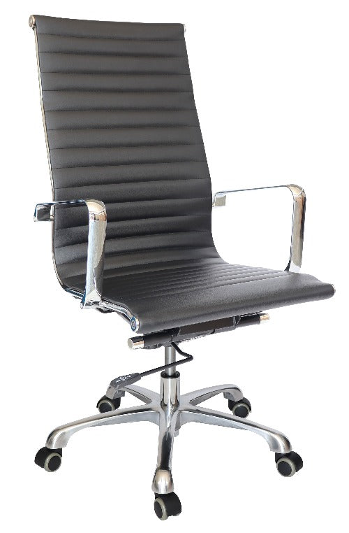 Silla GOETZ Respaldo Alto Estructura Cromada