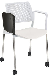 Silla KYOS POLIPROPILENO con paleta base cromada y ruedas