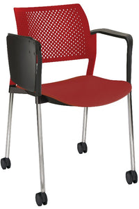 Silla KYOS POLIPROPILENO con paleta base cromada y ruedas