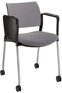 Silla KYOS TAPIZADA con paleta base pintada y rodajas