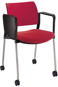 Silla KYOS TAPIZADA con paleta base pintada y rodajas