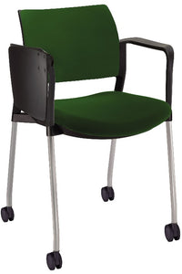 Silla KYOS TAPIZADA con paleta base pintada y rodajas