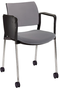 Silla KYOS TAPIZADA  con paleta  base cromada y rodajas