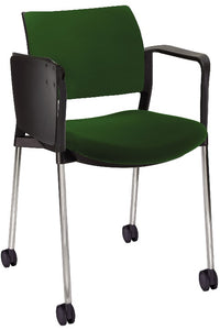 Silla KYOS TAPIZADA  con paleta  base cromada y rodajas