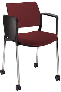 Silla KYOS TAPIZADA  con paleta  base cromada y rodajas