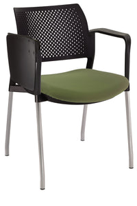 Silla KYOS con paleta asiento tapizado y respaldo en polipropileno base pintada