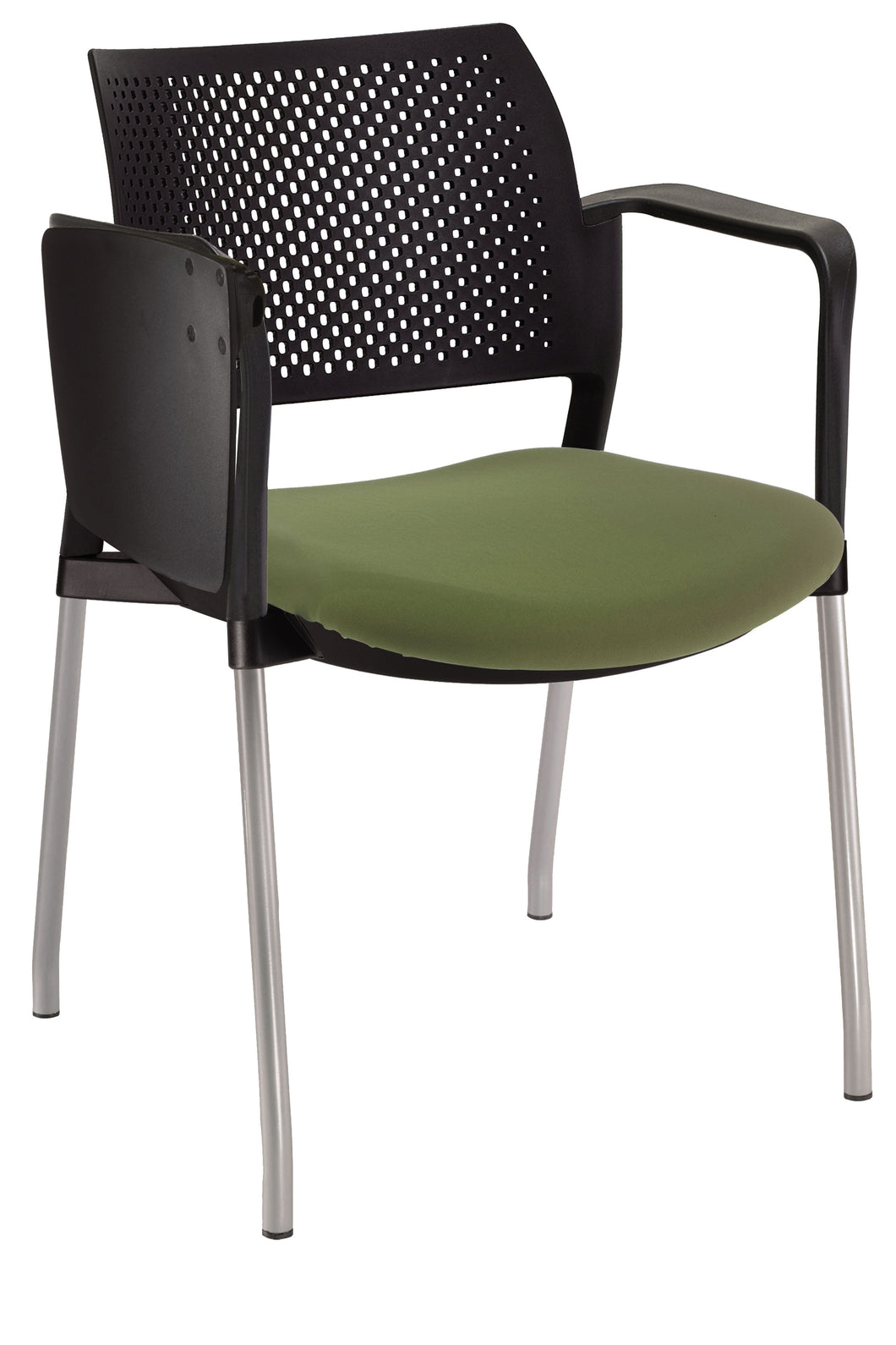 Silla KYOS con paleta asiento tapizado y respaldo en polipropileno base pintada
