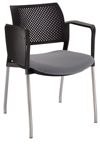 Silla KYOS con paleta asiento tapizado y respaldo en polipropileno base pintada