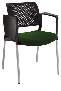 Silla KYOS con paleta asiento tapizado y respaldo en polipropileno base pintada