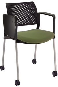 Silla KYOS con paleta asiento tapizado y respaldo en polipropileno base pintada