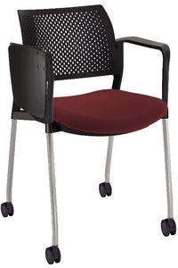 Silla KYOS con paleta asiento tapizado y respaldo en polipropileno base pintada y ruedas