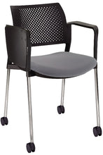 Cargar imagen en el visor de la galería, Silla KYOS con paleta asiento tapizado y respaldo en polipropileno base cromada y ruedas
