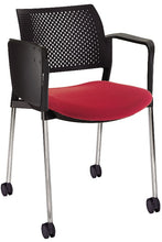 Cargar imagen en el visor de la galería, Silla KYOS con paleta asiento tapizado y respaldo en polipropileno base cromada y ruedas
