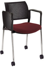 Cargar imagen en el visor de la galería, Silla KYOS con paleta asiento tapizado y respaldo en polipropileno base cromada y ruedas
