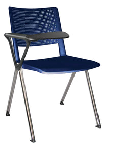 Silla REVOLUTION con paleta en polipropileno base cromada