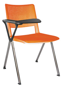 Silla REVOLUTION con paleta en polipropileno base cromada