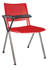 Silla REVOLUTION con paleta en polipropileno base cromada