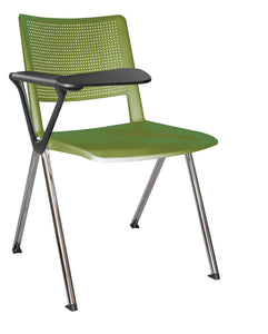 Silla REVOLUTION con paleta en polipropileno base cromada