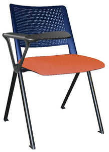Silla REVOLUTION con paleta asiento tapizado y respaldo en polipropileno base pintada