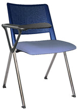 Cargar imagen en el visor de la galería, Silla REVOLUTION con paleta,  asiento tapizado y respaldo en polipropileno base cromada
