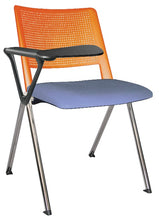 Cargar imagen en el visor de la galería, Silla REVOLUTION con paleta,  asiento tapizado y respaldo en polipropileno base cromada
