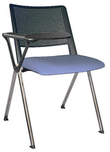 Cargar imagen en el visor de la galería, Silla REVOLUTION con paleta,  asiento tapizado y respaldo en polipropileno base cromada
