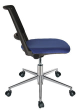 Cargar imagen en el visor de la galería, Silla REVOLUTION, Base en aluminio, Respaldo en polipropileno negro y malla color negro, Asiento en tela o viníl
